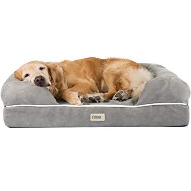 Friends Forever Orthopedic Dog Bed Lounge Sofa Removable Cover 100% Suede 2.5"-5" Mattress Memory-Foam Premium Prestige Edition