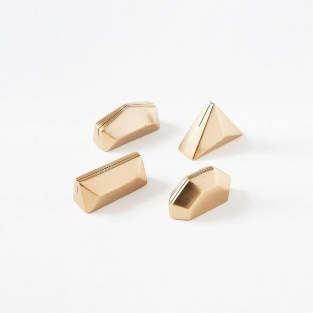 Geo Placecard Holders, Assorted Set of 4, Gold