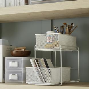 White 2-Drawer Mesh Organizer