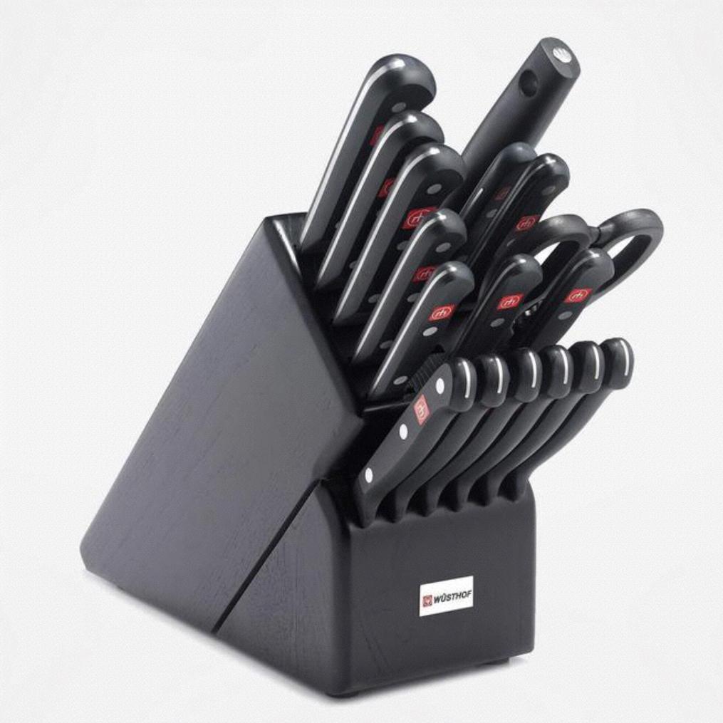 Wüsthof ® Gourmet 18-Piece Black Knife Block Set