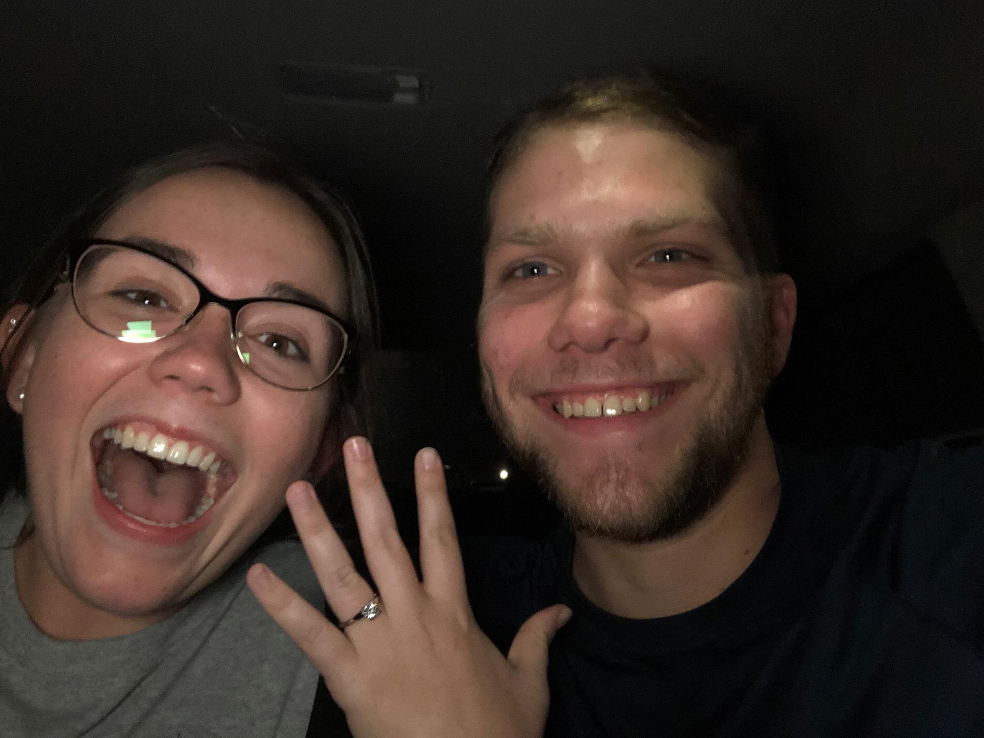 Our first selfie post-engagement