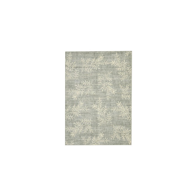 Garvee 9X12 Palm Frond Indoor Outdoor Rug Easy Cleaning Pet-Friendly & Non-Shedding for Patio, Backyard & Porch Fog Gray