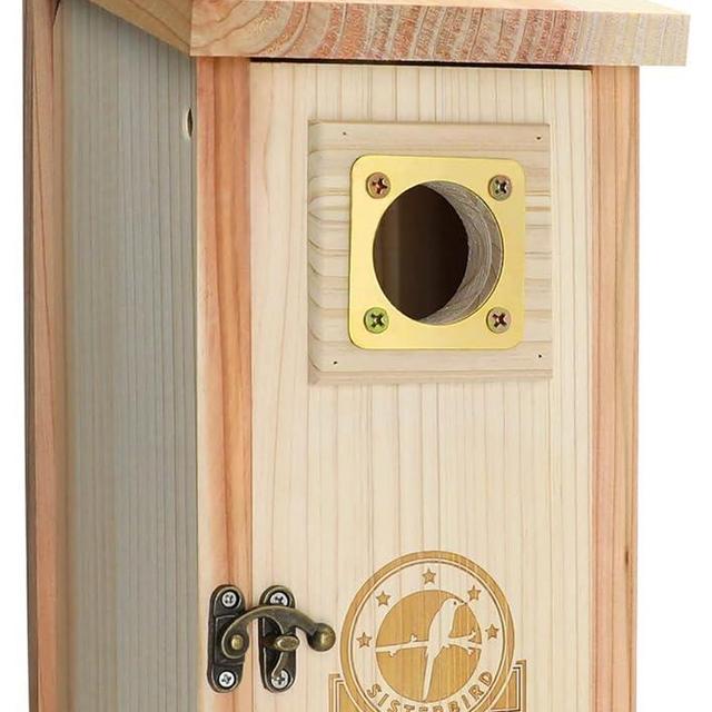 SISTERBIRD Bird Houses for Outside Clearance with Copper Guard, Cedar Bird House Outdoor, Bluebird Finch Swallow Wren Chickadee