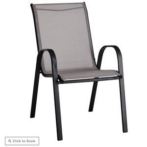 Stackable Sling Patio Chair, Taupe