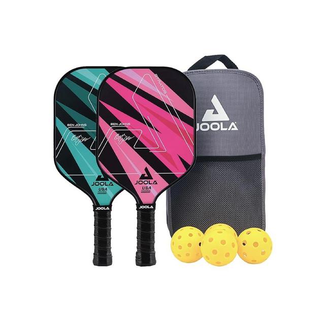 JOOLA Pickleball Paddles Set of 2 or Single Option – Multiple Colors - Reinforced Fiberglass Surface – Lightweight, Durable, Beginner-Friendly Racket Design – Set Includes Balls & Bag – USAP Approved