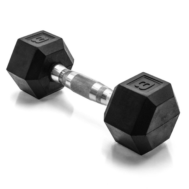 CAP 8lbs Coated Hex Dumbbell with Contoured Handle