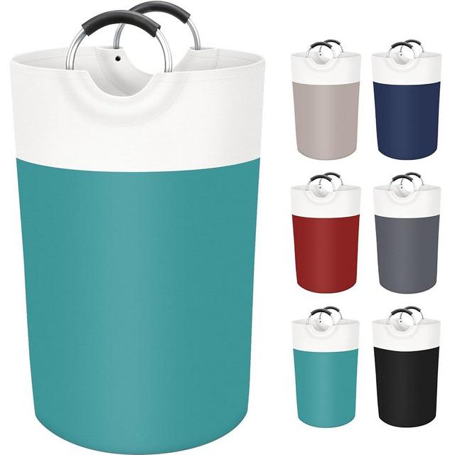BlissTotes Laundry Basket, Laundry Hamper, Collapsible Laundry Baskets, Dirty Clothes Hamper, Waterproof Laundry Basket with Foam Protected Aluminum Handles for College Dorm, Family 115L (Green)