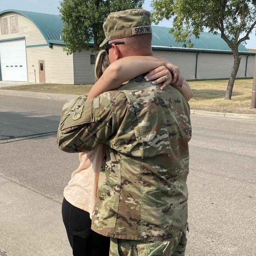 When we said "see you later" for Jon's year-long deployment.