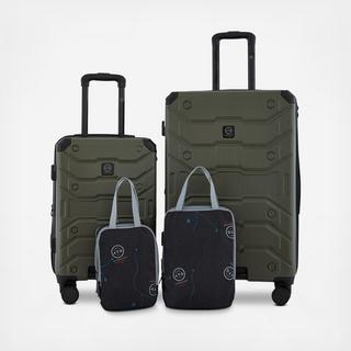 Wrangler 4-Piece Expandable Rolling Hardside Luggage Set