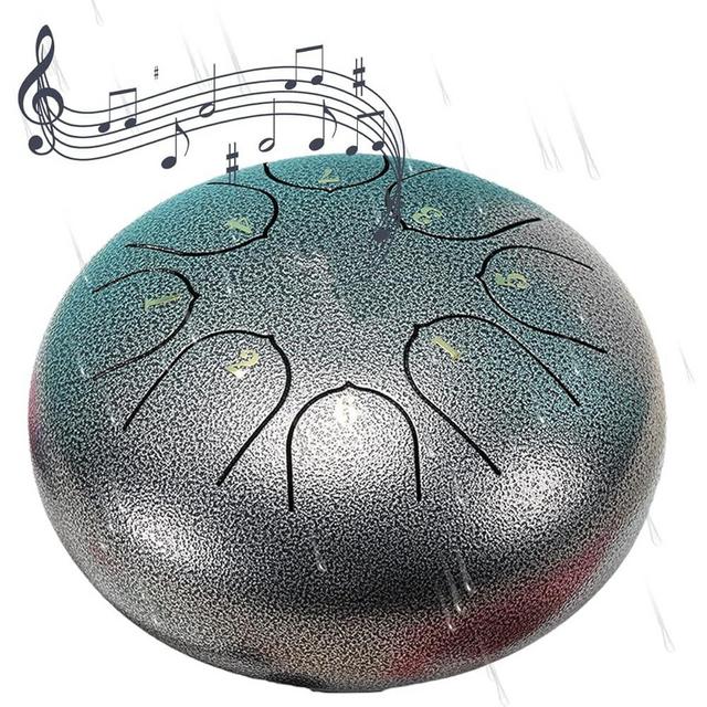Rain Drum for Outside Garden,Chakra Drum for Rain Outdoor, Drum Rain Chime Waterproof,Rain Drum for Garden Instrument, chakra Drum 6 Inches 8 Notes, Chakra Rain Drum Outdoor (Silver)