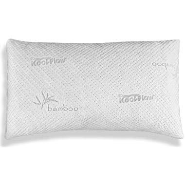 Xtreme Comforts Hypoallergenic Shredded Memory Foam Pillow with Kool Flow  Bamboo Cover - Machine Washable 