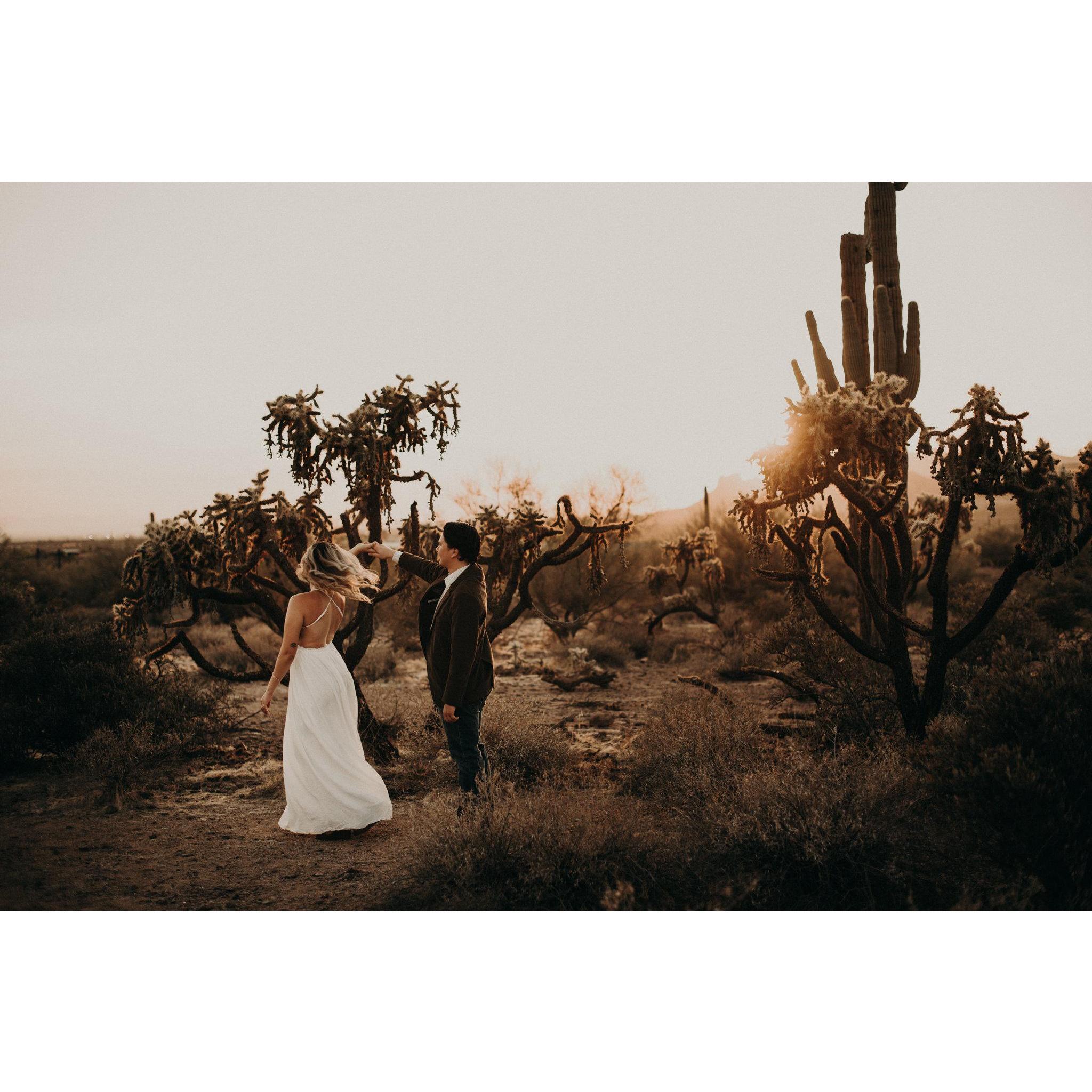 A short dance in the desert to celebrate our love.