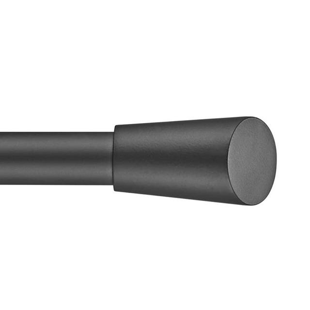 Vimayta 3/4 inch Curtain Rod with Bevel Horn Finials, Curtain Rod 28-48 inches, Drapery Rod Decorative Window Treatment, Matte Black