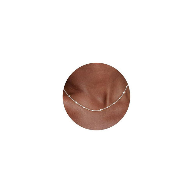 Carffordo 925 Sterling Silver Necklace Silver Chain Necklace for Women Cuban Link Chain 16K Gold Plated Chain Simple Dainty Necklace for Women Waterproof Trendy Jewelry Gift