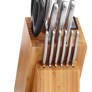 KitchenAid KKFSS14BO 14 Piece Classic Forged Series Brushed Stainless Steel Cutlery Set, Bamboo Wood