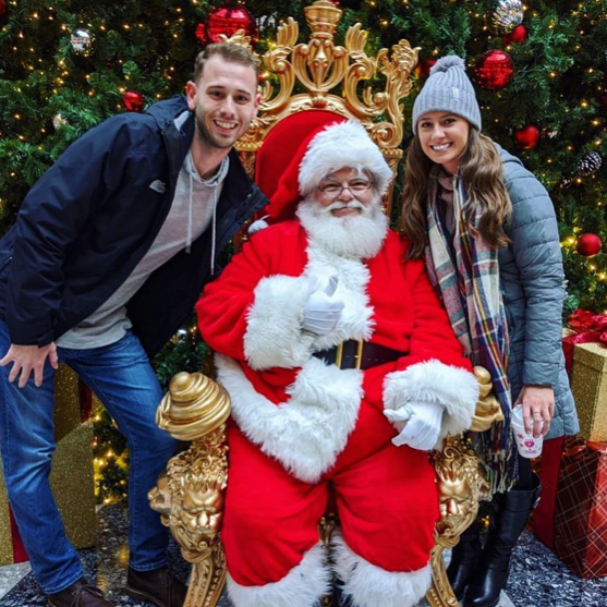 Picture with Santa after shopping at Liberty Place in Center City