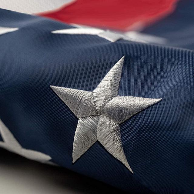 TNS This 5x8 Ft Outdoor Embroidered American Flag is The Most Durable, Luxury Embroidered Star with Brightly Colored Brass Grommets(5×8 FT)……