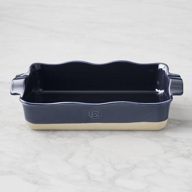 Emile Henry Ruffle Rectangular Baker, Large, Navy