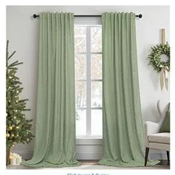 Sage Green Curtains 38 Inch Wide for Bedroom 2 Panels Back Tab Rod Pocket Lightweight Flowy Cotton Textured Semi Sheer Linen Light Green Curtains for Living Room Boho Farmhouse Decor Width 38x84 Long