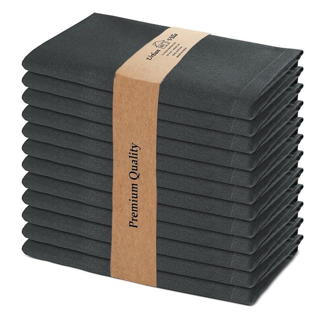 Urban Villa Cloth Napkins Set of 12 100% Cotton DiHighly Absorbent Dinner 18x18 Inches Premium Hotel Quality Napkins Reusable & Washable Table Dinner Cloth Napkins - Forest Solid Color