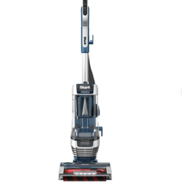 Shark - Stratos Upright Vacuum with DuoClean PowerFins HairPro, Self-Cleaning Brushroll, Odor Neutralizer Technology - Navy