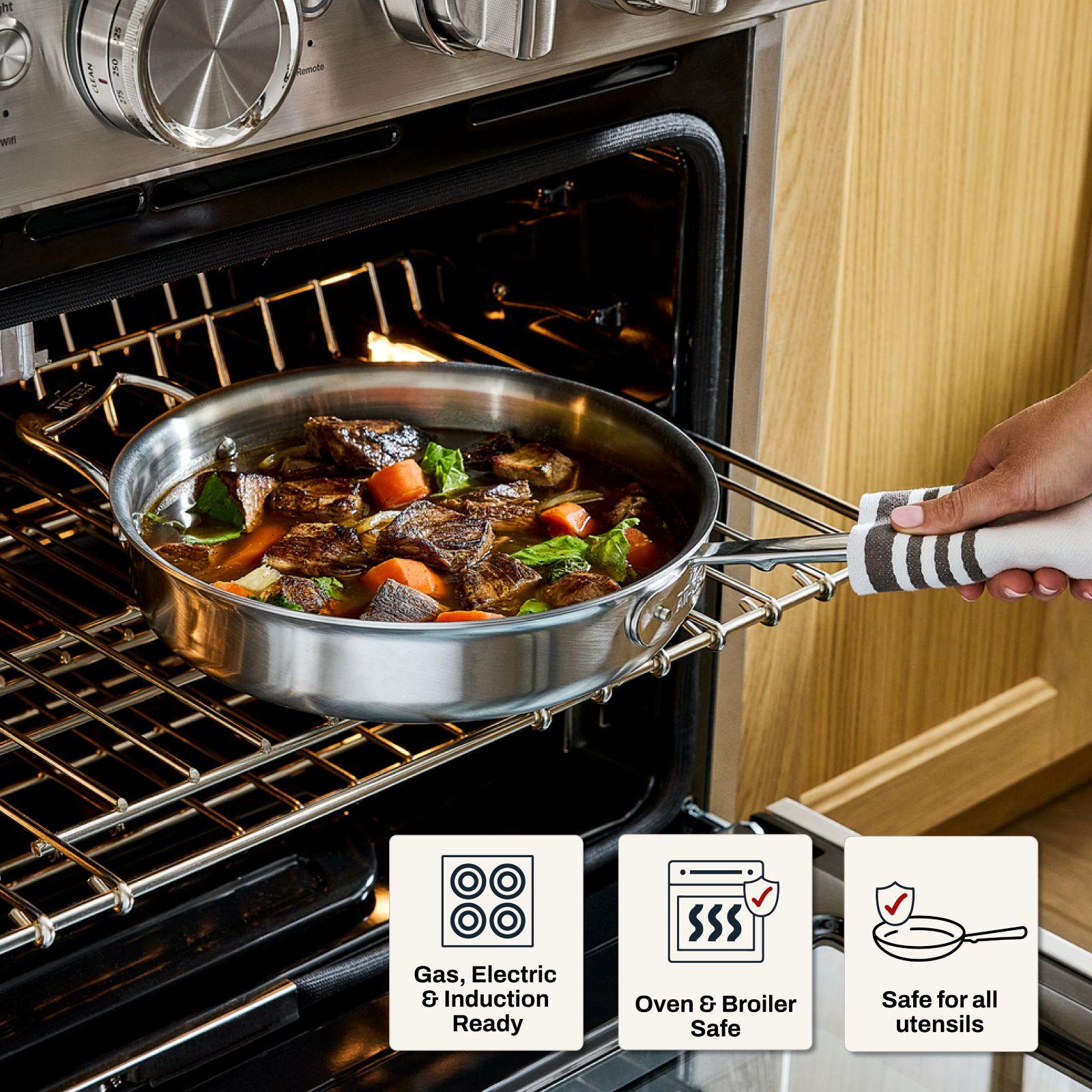 All-Clad, D5 Brushed Stainless-Steel 10-Piece Cookware Set | Zola