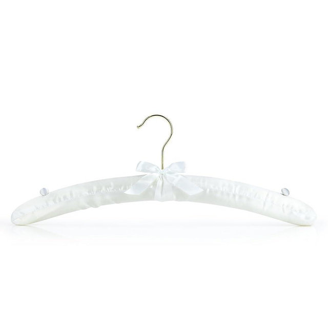 Hangerworld White 17inch Satin Padded Top Garment Wedding Clothes Coat Hangers with Buttons