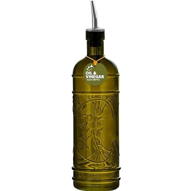 Unique Kitchen Olive Oil, Liquid Dish or Hand Soap Glass Bottle Dispenser ~ G244VF ~ Vintage Green Glass Bottle with Metal Pour Spout and Cork Included
