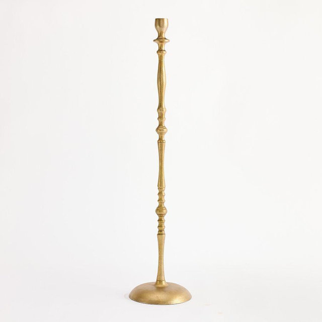 Normandie Taper Candle Holder, Brass, 28"H