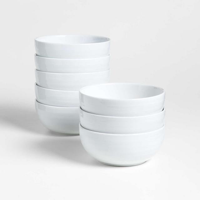 Roulette White Bowls, Set of 8