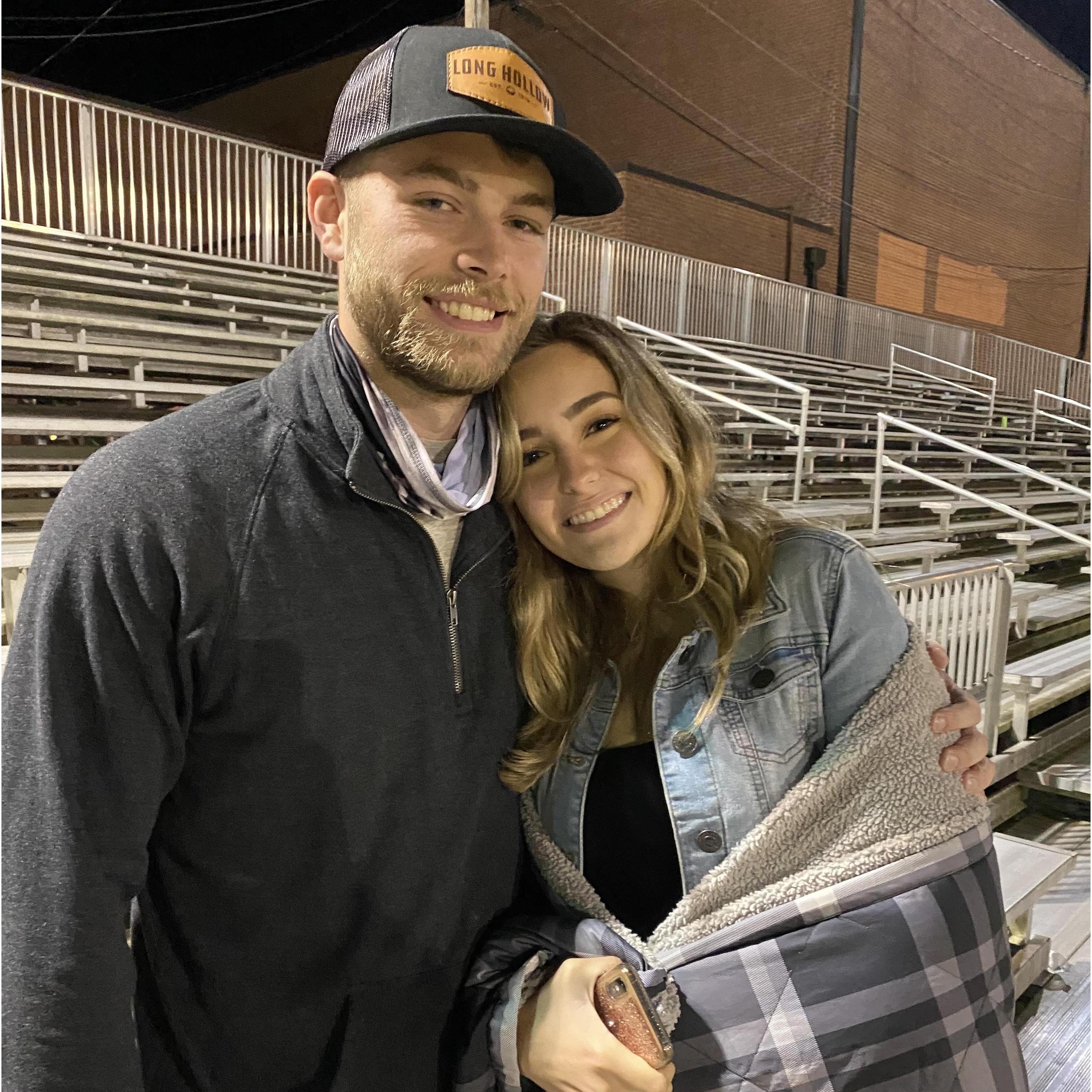 October 6, 2020 - Photo of us at one of Riley's football games (Zach's brother).
