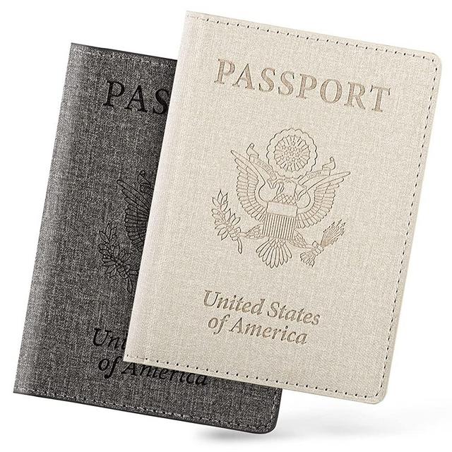 2 Pack Passport Holder,Honeymoon Gifts,Travel Essentials-White&Gray
