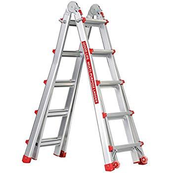 Good Life EN131 5X4 Step 17 Foot Telescoping Multi-Ladder Aluminum Extension Adjustable & Folding Multi-Use Multi-Position Ladder 300-Pound for Home
