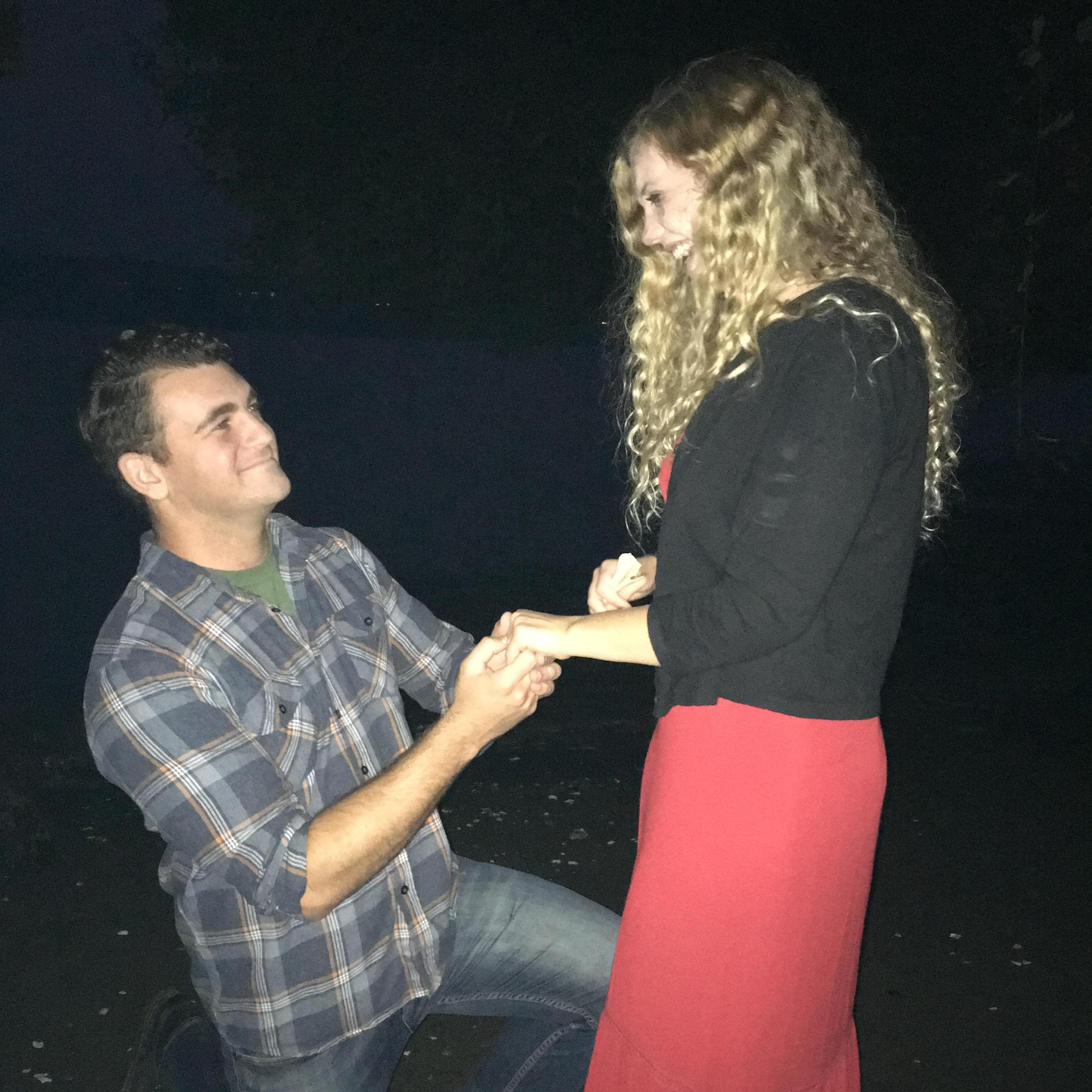 Moments after Colton proposed!