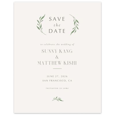 Green Spring Wedding Digital Save the Date - Clairemont Portrait