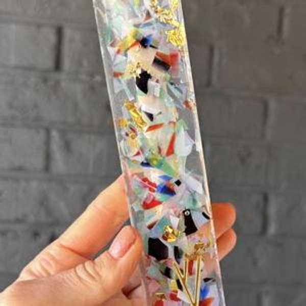 Smashed glass into mezuzah