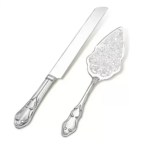 Strova Silver Wedding Cake Knife and Server Set