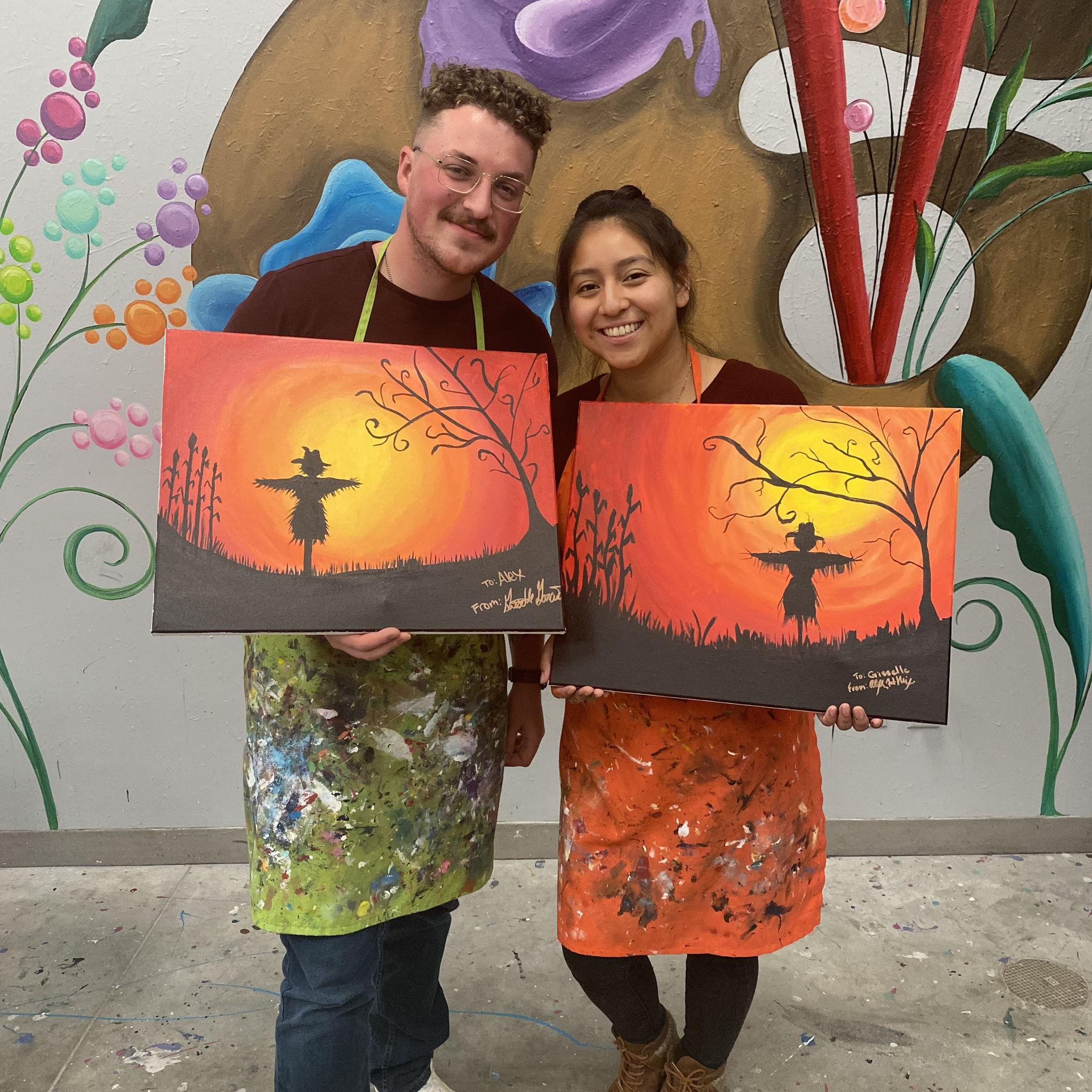 Our paintings from our first date