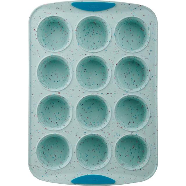 Trudeau 12ct Silicone Muffin Pan Blue