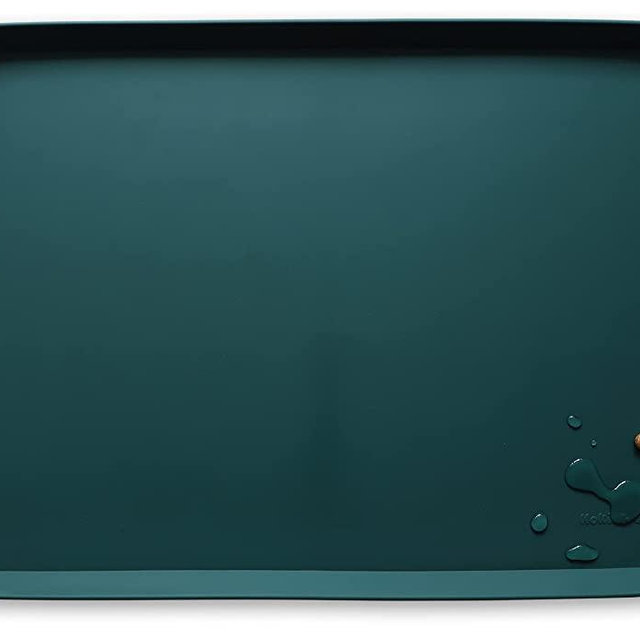 Hoki Found Silicone Pet Food Mats Tray - Non Slip Pet Dog Cat Bowl Mats Placemat - Dog Pet Cat Feeding Mat - Waterproof Dog Cat Food Mats -Pet Water Mats for Carpet -Dark Cedar