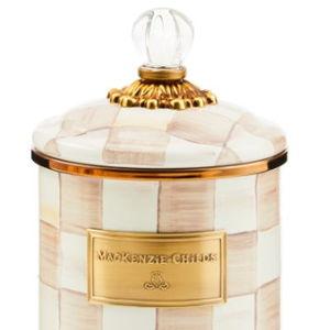 Mackenzie-Childs Mocha Check Large Canister