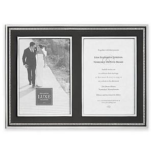 Reed & Barton® Luxe Collection 5-Inch x 7-Inch Facets Double Picture Frame in Black/Chrome