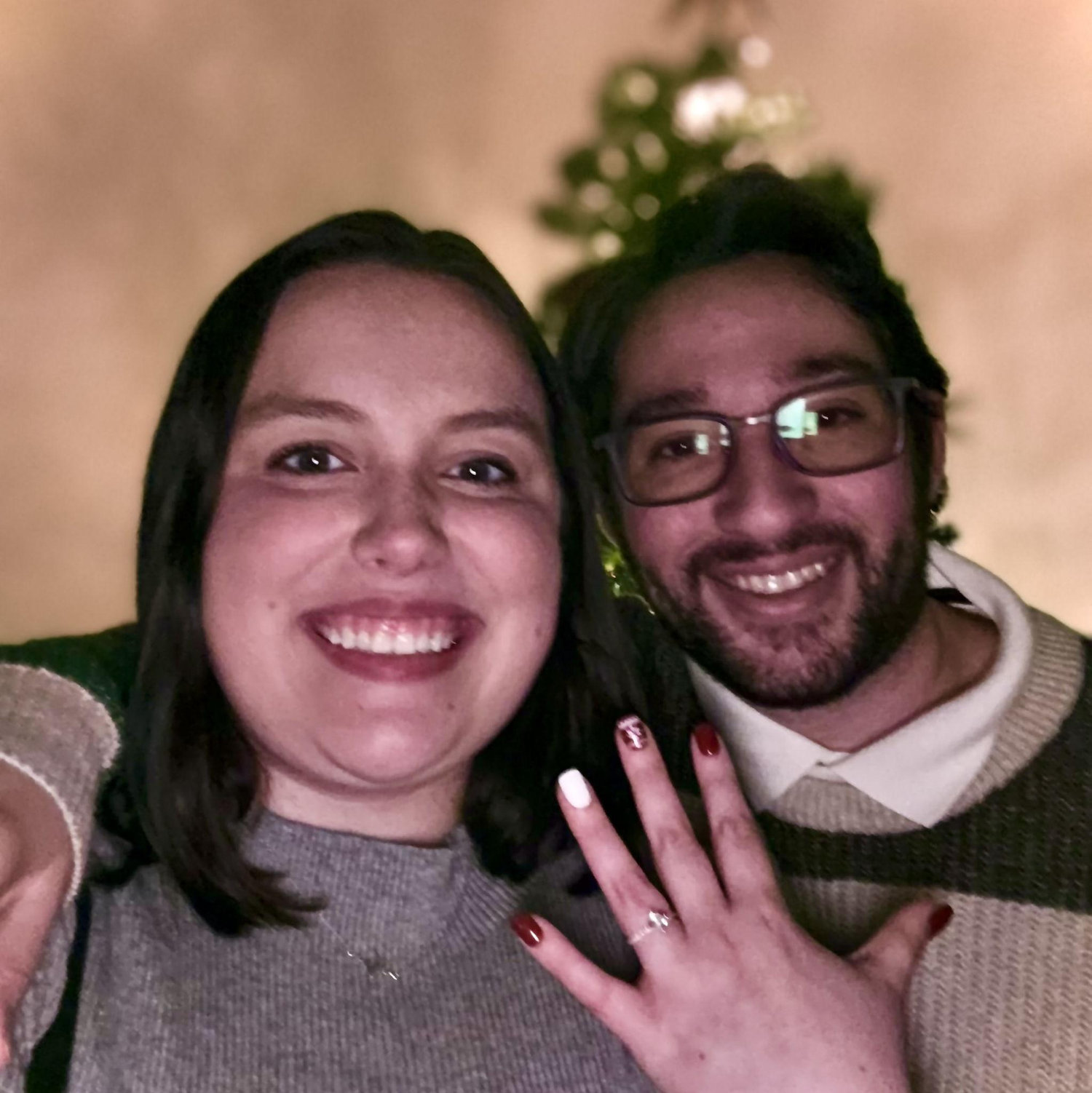 We did a little photo shoot at home after he proposed.
