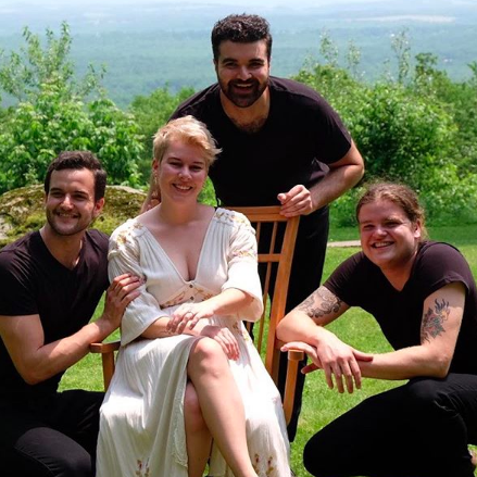 With Jesse's brothers/back-up dancers/co-best men Brian and Jordan after the proposal.