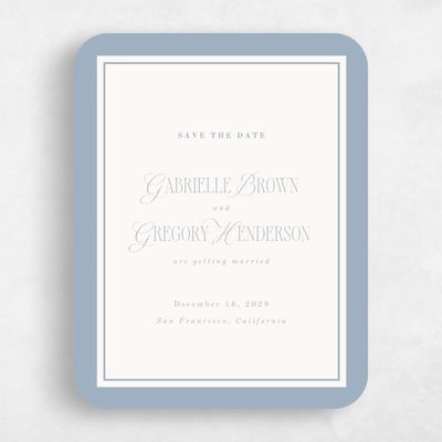 Blue Rounded Wedding Save the Date - Summit Portrait