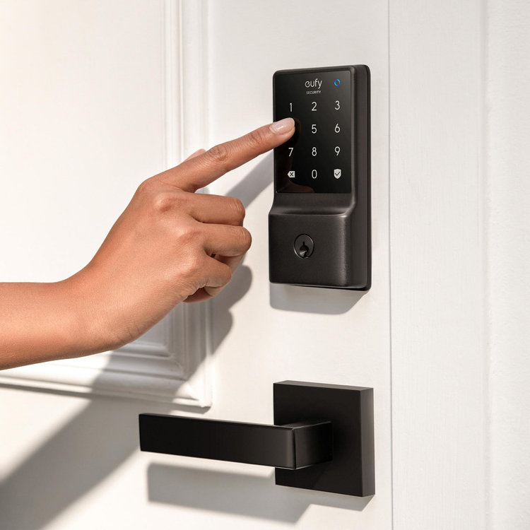 Smart Keyless Entry Door Lock – Fingerprint, Bluetooth APP, Code, Key & Access Card – Reversible Handle, Easy Install