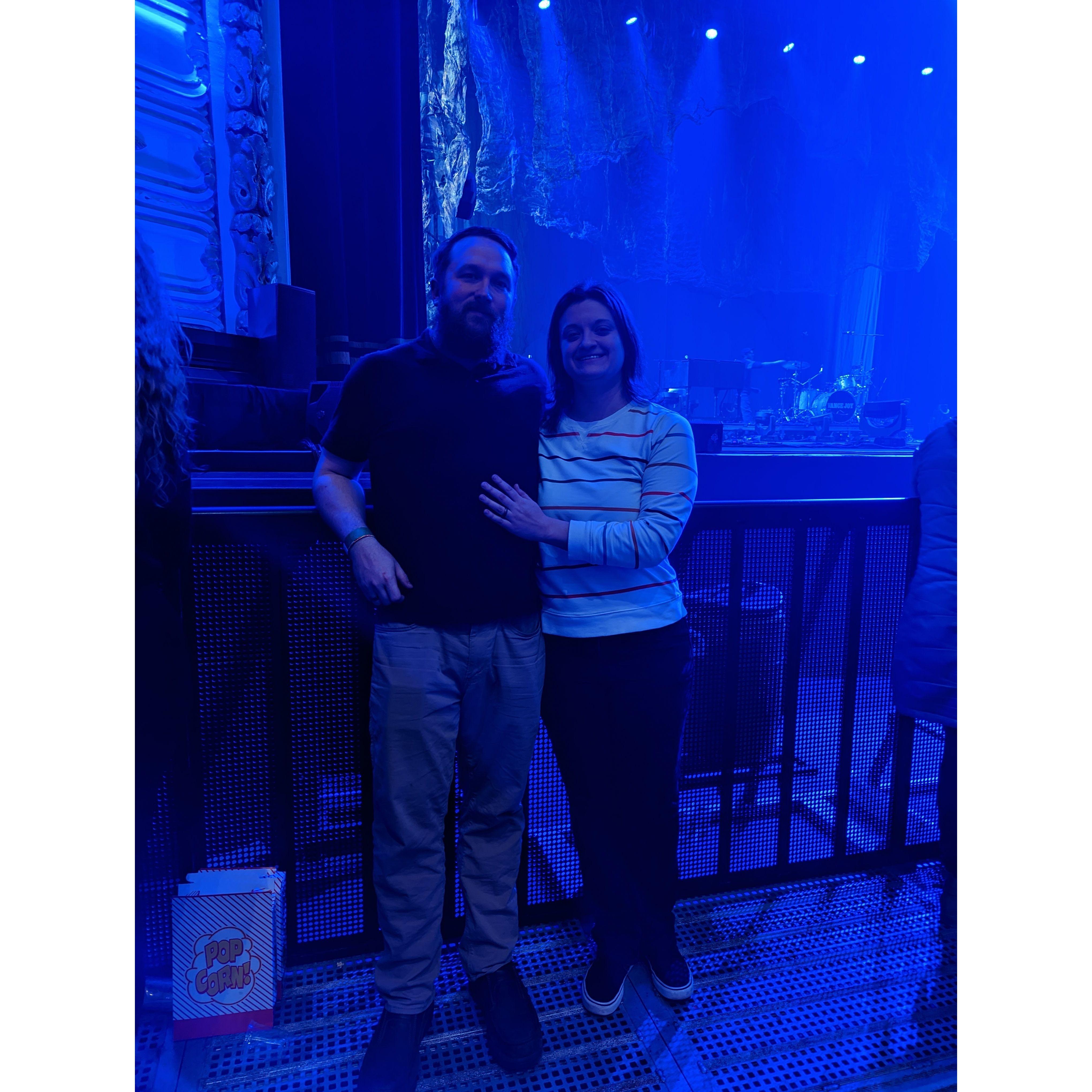 Here we are after a concert in Philly. This is where Jacques proposed! He totally nailed it.
