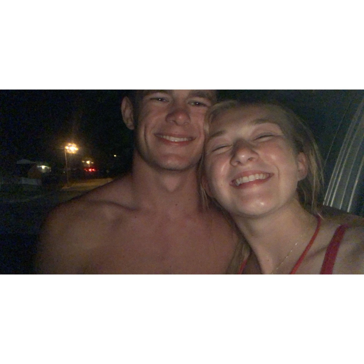 Our first selfie! Throwback to the lifeguarding days