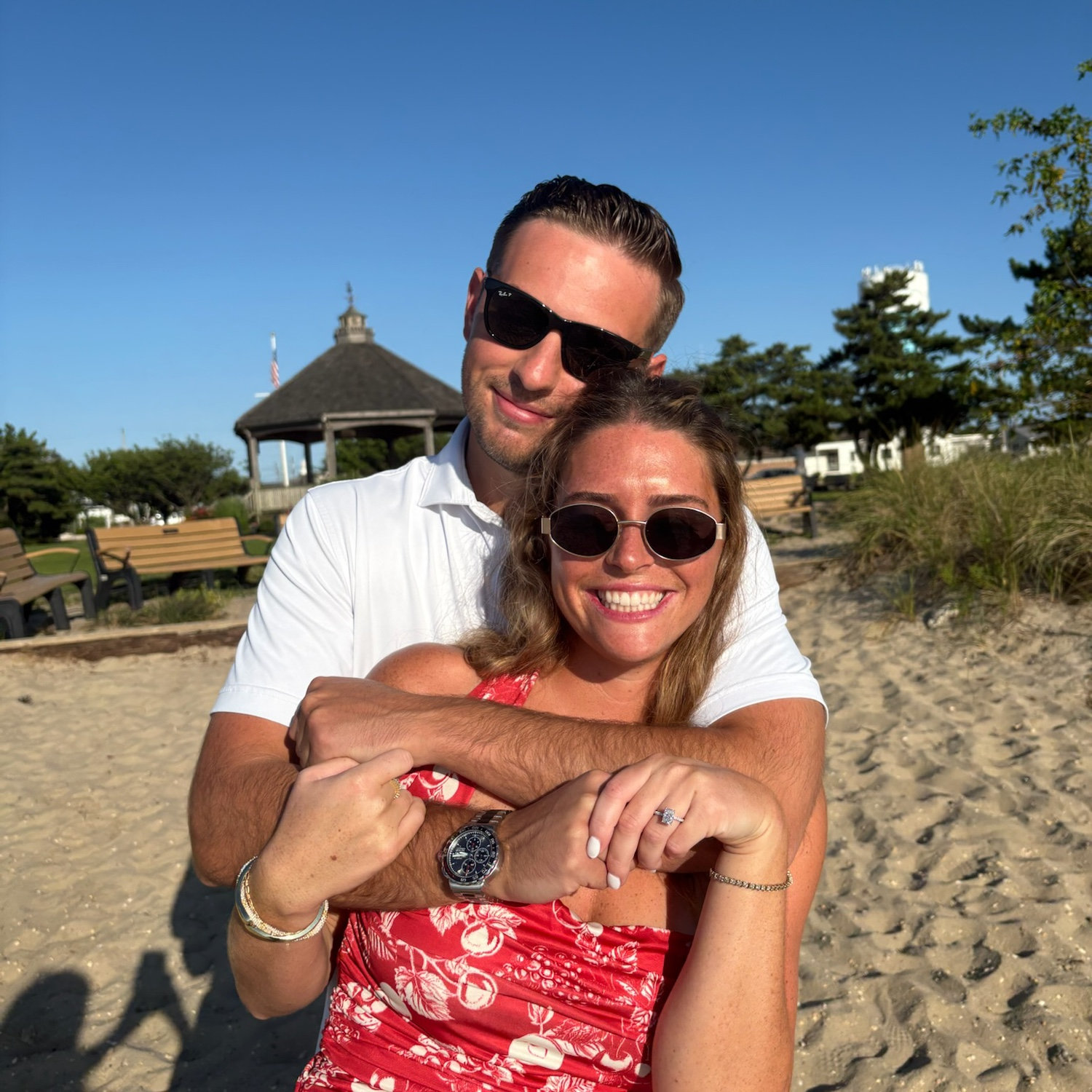 Right after we got engaged at the Jersey Shore