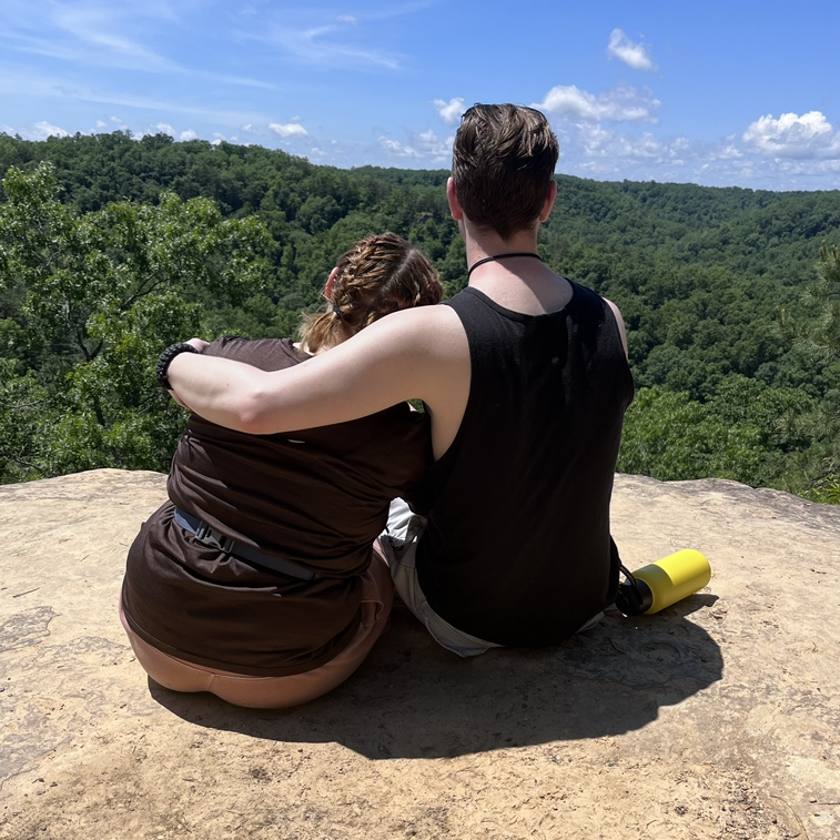 Little rest after a long hike on our Thompson Family trip to Kentucky